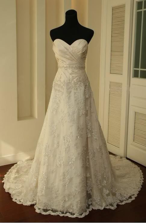 Vintage Lace Wedding Dress A LINE Bridal Gown Wedding Dresses on Luulla
